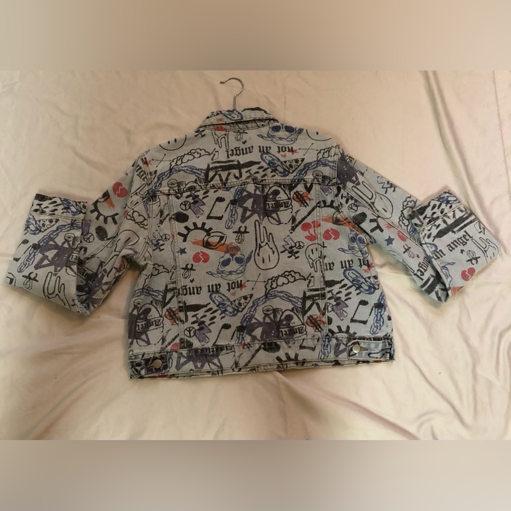 GRAFFITI GRAPHIC DENIM JACKET SIZE: 1X - Picture 4 of 7